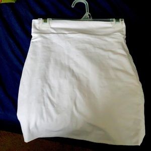 All white mini skirt soft material